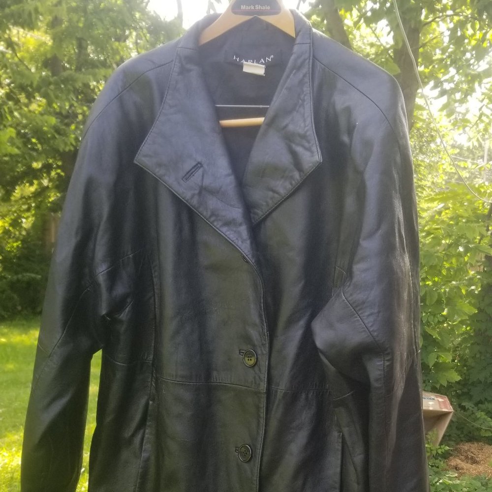 Harlan  Black Leather Ladies Jacket  Large